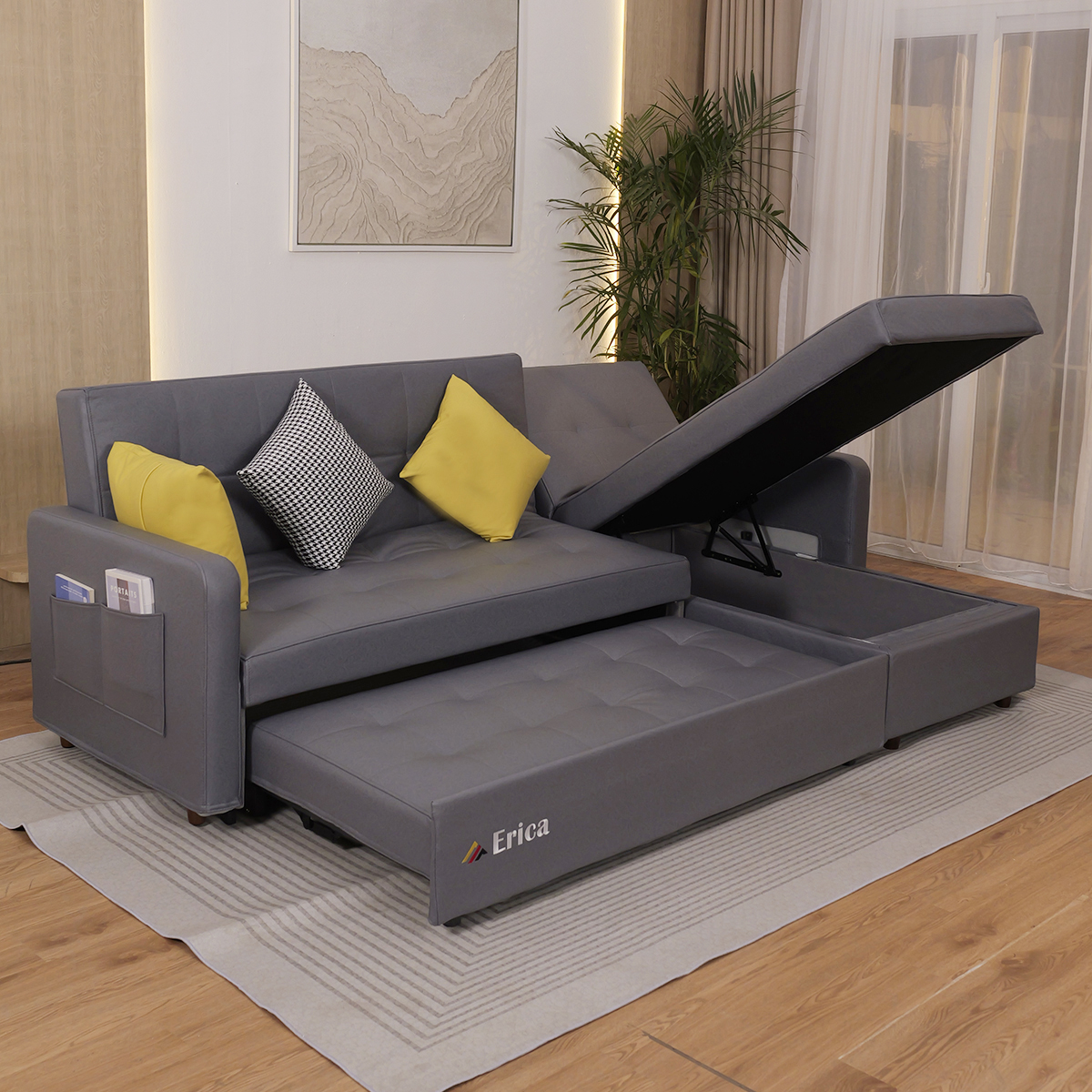 GIƯỜNG SOFA ĐA NĂNG ERICA - LX1 GHI